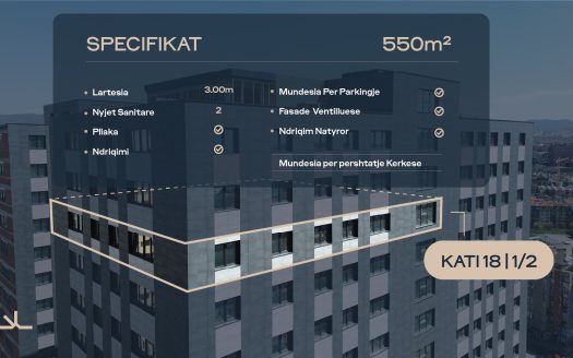18th Floor – 550m² Office for #RENT in Pejton, Pristina