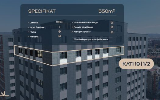 19th Floor – 550m² Office for RENT in Pejton, Pristina