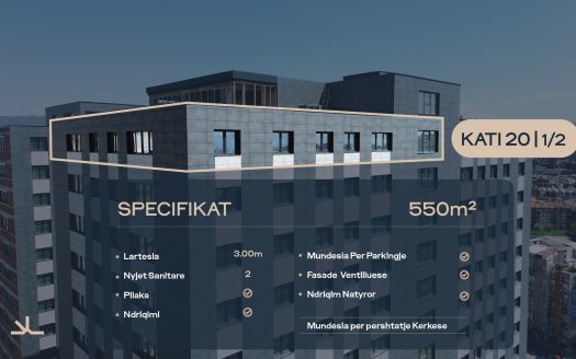20th Floor – 550m² Office for #RENT in Pejton, Pristina